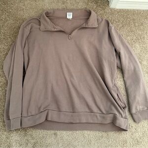 PINK Victoria's Secret Mauve Quarter-Zip Pullover
